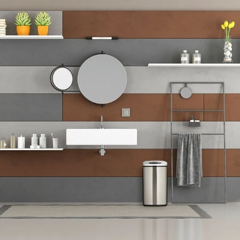 Relaxdays Cestino Dei Rifiuti Con Sensore, Automatico 12 L, Cesto Rettangolare Con Coperchio & Secchio Interno, Argento 2 Relaxdays Cestino Dei Rifiuti Con Sensore, Automatico 12 L, Cesto Rettangolare Con Coperchio & Secchio Interno, Argento - immagine 2