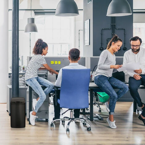 Relaxdays Cestino Dei Rifiuti Con Sensore, Automatico 12 L, Cesto Rettangolare Con Coperchio & Secchio Interno, Argento 5 Relaxdays Cestino Dei Rifiuti Con Sensore, Automatico 12 L, Cesto Rettangolare Con Coperchio & Secchio Interno, Argento - immagine 5