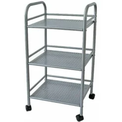 Carrello Portaoggetti In Acciaio Per Bagno Cucina Parrucchiere Estetista 4 Ruote