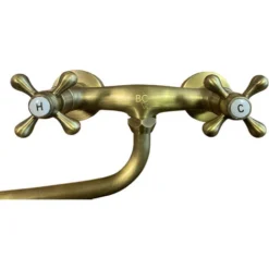 Rubinetto Gruppo Lavello A Parete Bronzato, Vecchio Ottone Maniglie A Stella -Wenko Negozio 17283187 5