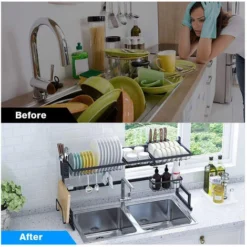 Scolapiatti Da Appoggio Gocciolatoio Lavello Doppio Organizer Cucina Salvaspazio -Wenko Negozio 17353072 4