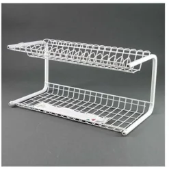 Scolapiatti 2 Piani In Ferro Plastificato Cm.50x24x23