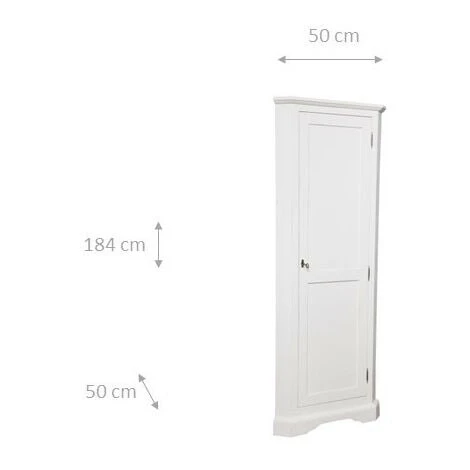 Angoliera Country In Legno Massello Di Tiglio Finitura Bianca Anticata 50x50x184 CM 2 Angoliera Country In Legno Massello Di Tiglio Finitura Bianca Anticata 50x50x184 CM - immagine 2