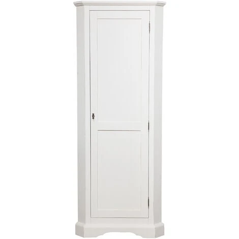 Angoliera Country In Legno Massello Di Tiglio Finitura Bianca Anticata 50x50x184 CM 3 Angoliera Country In Legno Massello Di Tiglio Finitura Bianca Anticata 50x50x184 CM - immagine 3