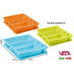 SCOLAPIATTI CON VASSOIO COL. ASS. CM.45X38X9h