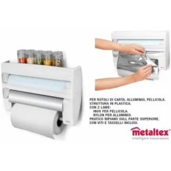 PORTAROTOLI CUCINA CARTA ALLUMINIO E PELLICOLA