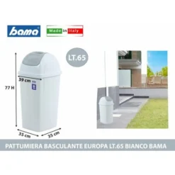 PATTUMIERA BASCULANTE EUROPA LT.65 BIANCO