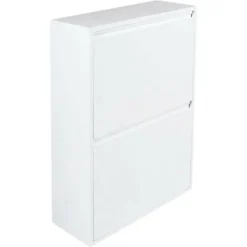 Dmora Pattumiera Portarifiuti Salvaspazio Per Differenziata Con Quattro Secchi, Colore Bianco, Misure 60 X 92 X 25 Cm, Con Imballo Rinforzato 7 Dmora Pattumiera Portarifiuti Salvaspazio Per Differenziata Con Quattro Secchi, Colore Bianco, Misure 60 X 92 X 25 Cm, Con Imballo Rinforzato -Wenko Negozio 19702535 4