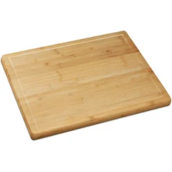 Relaxdays Tagliere Coprifornelli In Bambù, Antibatterico, Scanalatura, Piano Di Lavoro Per Cucina, 2x56,5x50 Cm,naturale