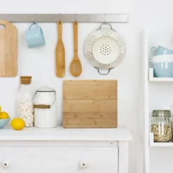 Relaxdays Tagliere Coprifornelli In Bambù, Antibatterico, Scanalatura, Piano Di Lavoro Per Cucina, 2x56,5x50 Cm,naturale -Wenko Negozio 20613284 5