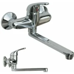 MISCELATORE RUBINETTO MONOCOMANDO LAVELLO CUCINA CANNA ALTA CROMATO MURO