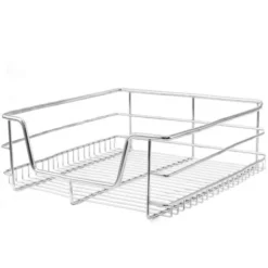 Cestelli Estraibili In Acciaio Per Cucina Cassetti Organizzazione Credenza Cesto In Acciaio Con Telaio E Binari Per Dispensa Da 40cm Organizza Unità 40 Cm Con Viti GRATIS - 4 Cesti