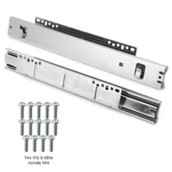 Cestelli Estraibili In Acciaio Per Cucina Cassetti Organizzazione Credenza Cesto In Acciaio Con Telaio E Binari Per Dispensa Da 40cm Organizza Unità 40 Cm Con Viti GRATIS - 4 Cesti -Wenko Negozio 22893698 4