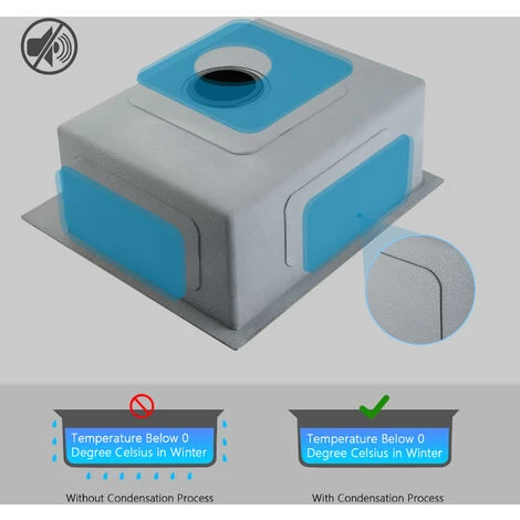 CECIPA Nero PVD Nano Lavello Da Cucina 1 Vasca, Lavandino Cucina, Lavello Quadrato Cucina In Acciaio Inox, 50 X 45 X 18.5 Cm 4 CECIPA Nero PVD Nano Lavello Da Cucina 1 Vasca, Lavandino Cucina, Lavello Quadrato Cucina In Acciaio Inox, 50 X 45 X 18.5 Cm - immagine 4