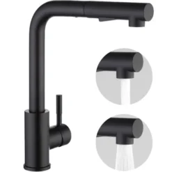 CECIPA Nero PVD Nano Lavello Da Cucina 50 X 45 X 18.5 Cm + Nero Rubinetto Da Cucina Tirabile In Acciaio Inossidabile -Wenko Negozio 23693193 4