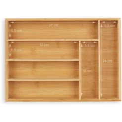 Relaxdays Portaposate, Divisore Per Posate Da Cassetto, 6 Scomparti, Utensili Cucina, 5 X 25,5 X 35,5 Cm,naturale -Wenko Negozio 23713334 5
