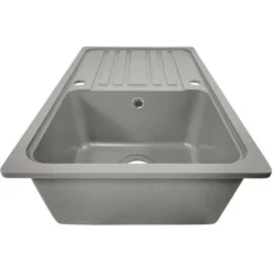 Nova Lavandino Da Incasso Lavello Da Cucina Granito 1 Vasca Con Gocciolatoio 76x46 Cm Colore : Grigio -Wenko Negozio 24096483 5