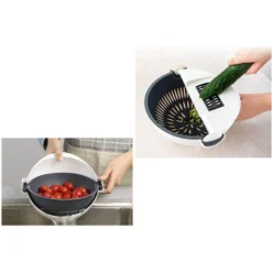 Affetta Verdure Manuale Con Cestello Di Scarico Rotante Taglia Trita Verdure -Wenko Negozio 25960172 4