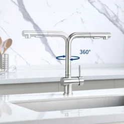 CECIPA Rubinetto Da Cucina , Rubinetto Da Cucina Estraibile, Rubinetto Da Cucina Con 2 Tipi Di Getto D'acqua, Rubinetto Lavello Girevole A 360° -Wenko Negozio 26150672 3