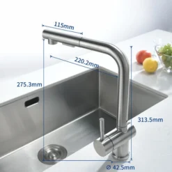 CECIPA Rubinetto Da Cucina , Rubinetto Da Cucina Estraibile, Rubinetto Da Cucina Con 2 Tipi Di Getto D'acqua, Rubinetto Lavello Girevole A 360° -Wenko Negozio 26150672 4