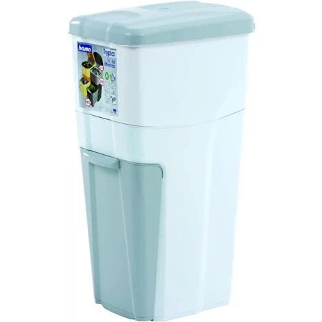 Bama Trypla Pattumiera Bidone Per Raccolta Differenziata Bianco 28x39x70 Cm 2 Bama Trypla Pattumiera Bidone Per Raccolta Differenziata Bianco 28x39x70 Cm - immagine 2