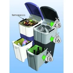 Bama Trypla Pattumiera Bidone Per Raccolta Differenziata Bianco 28x39x70 Cm 7 Bama Trypla Pattumiera Bidone Per Raccolta Differenziata Bianco 28x39x70 Cm -Wenko Negozio 26803271 4