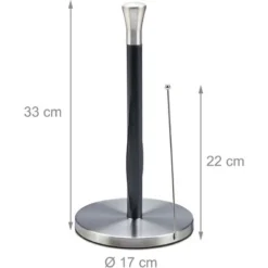 Relaxdays Portarotolo Da Cucina Verticale, In Acciaio, Porta Carta Assorbente, 33 X 17 Cm, Supporto Da Tavolo, Argento -Wenko Negozio 27021943 4