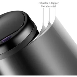 Monzana Cestino Automatico Con Sensore30L/40L/56L Pattumiera Cucina Automatica Display LED Argento - 30 Litri -Wenko Negozio 27366163 3