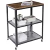Carrello Cucina 3 Ripiani Multiuso Ruote Removibili Scaffale Design Industriale