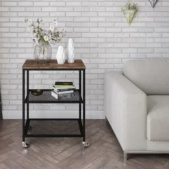 Carrello Cucina 3 Ripiani Multiuso Ruote Removibili Scaffale Design Industriale -Wenko Negozio 27602756 5