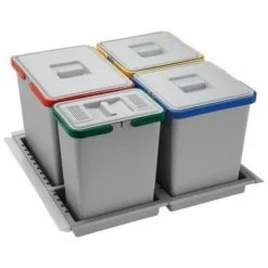 Elletipi PTC28 06050 2F C97 PPV Metropolis Pattumiera Da Cassetto 15+10+10+6 Litri