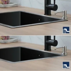 Auralum 55x45x18.5cm Lavello Cucina 1 Vasca In Acciaio Inox Nero/grigio Scuro Lavello Incasso Vasca Singola Con 2 Fori Di Montaggio Per Rubinetto E Distributore Di Sapone 7 Auralum 55x45x18.5cm Lavello Cucina 1 Vasca In Acciaio Inox Nero/grigio Scuro Lavello Incasso Vasca Singola Con 2 Fori Di Montaggio Per Rubinetto E Distributore Di Sapone -Wenko Negozio 28438060 3