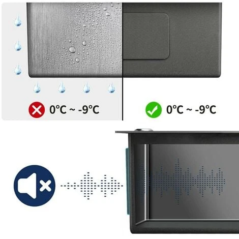 Auralum 55x45x18.5cm Lavello Cucina 1 Vasca In Acciaio Inox Nero/grigio Scuro Lavello Incasso Vasca Singola Con 2 Fori Di Montaggio Per Rubinetto E Distributore Di Sapone 4 Auralum 55x45x18.5cm Lavello Cucina 1 Vasca In Acciaio Inox Nero/grigio Scuro Lavello Incasso Vasca Singola Con 2 Fori Di Montaggio Per Rubinetto E Distributore Di Sapone - immagine 4