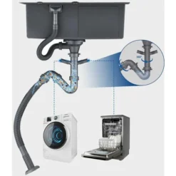 Auralum 55x45x18.5cm Lavello Cucina 1 Vasca In Acciaio Inox Nero/grigio Scuro Lavello Incasso Vasca Singola Con 2 Fori Di Montaggio Per Rubinetto E Distributore Di Sapone 9 Auralum 55x45x18.5cm Lavello Cucina 1 Vasca In Acciaio Inox Nero/grigio Scuro Lavello Incasso Vasca Singola Con 2 Fori Di Montaggio Per Rubinetto E Distributore Di Sapone -Wenko Negozio 28438060 5