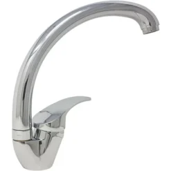 Rubinetto Miscelatore Monocomando Lavello Cucina Cromato Canna Alta Rotante 8411