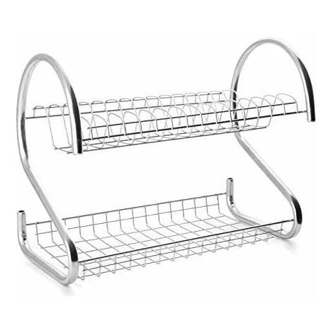 Scolapiatti 2 Piani Crom.cm.40x24x34 1 Scolapiatti 2 Piani Crom.cm.40x24x34