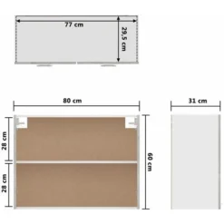 Armadio Sospeso Grigio Cemento 80x31x60 Cm In Truciolato VidaXL -Wenko Negozio 29118665 3