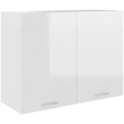 Armadio Sospeso Bianco Lucido 80x31x60 Cm In Truciolato VidaXL