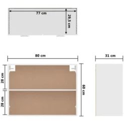 Armadio Sospeso Bianco Lucido 80x31x60 Cm In Truciolato VidaXL -Wenko Negozio 29118671 3