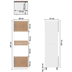 Armadio Per Microonde Bianco 60x57x207 Cm In Legno Multistrato VidaXL -Wenko Negozio 29366047 3