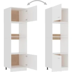 Armadio Per Microonde Bianco 60x57x207 Cm In Legno Multistrato VidaXL -Wenko Negozio 29366047 5