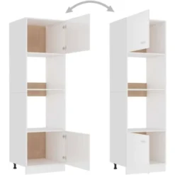 Armadio Per Microonde Bianco Lucido 60x57x207 Cm In Truciolato VidaXL -Wenko Negozio 29366057 5