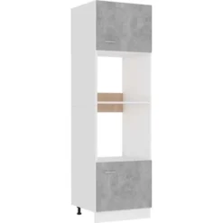 Armadio Per Microonde Grigio Cemento 60x57x207 Cm In Truciolato VidaXL