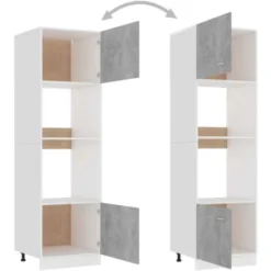 Armadio Per Microonde Grigio Cemento 60x57x207 Cm In Truciolato VidaXL -Wenko Negozio 30198166 5