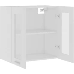 Armadio Sospeso Con Vetro Bianco 60x31x60 Cm In Truciolato VidaXL -Wenko Negozio 30199907 5