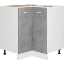 Armadio Angolare Grigio Cemento 75,5x75,5x80,5 Cm In Truciolato VidaXL