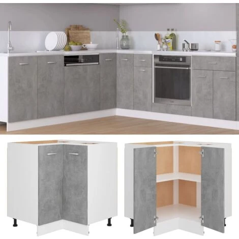 Armadio Angolare Grigio Cemento 75,5x75,5x80,5 Cm In Truciolato VidaXL 2 Armadio Angolare Grigio Cemento 75,5x75,5x80,5 Cm In Truciolato VidaXL - immagine 2