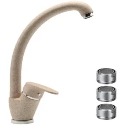 Ogomondo Miscelatore Avena 2 Oslo Orientabile In Ottone Per Cucina Con 3 Aeratori Di Ricambio