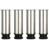 4 Gambe Regolabili 150 Mm Di Altezza Gambe Per Mobili Addensate, Gambe Per Tavoli, Gambe Per Mobili, Acciaio Inossidabile Spazzolato, Altezza Regolabile 0-15 Mm. Con Viti In Acciaio Inossidabile