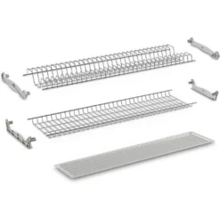 Compagnucci Kit Scolapiatti In Acciaio Plastificato Grigio Per Mobile Da 450 Mm